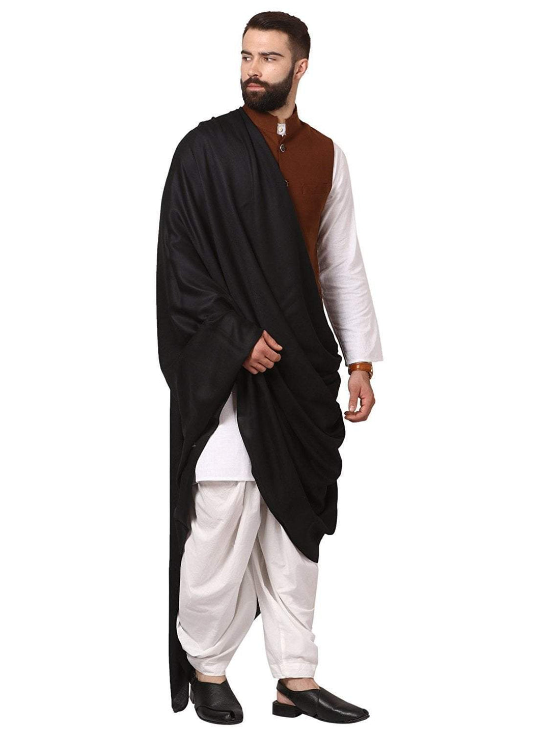 Pashtush India 114x228 Pashtush Mens Thick Count Blended Wool Shawl, Mens Lohi (full size)