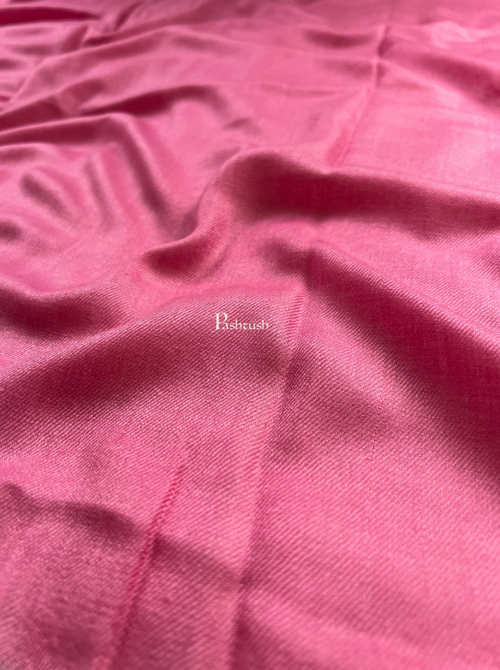 Pashtush Womens Fine Wool Stole, Solid Colour, Light Weight, Soft and Warm, Pink
