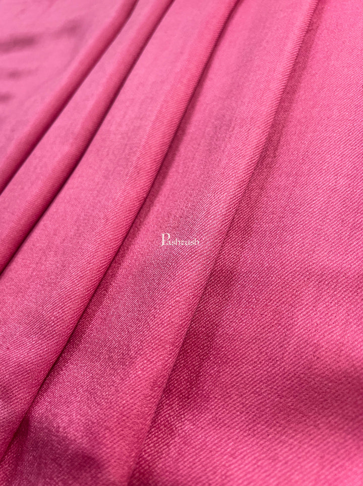 Pashtush Womens Fine Wool Stole, Solid Colour, Light Weight, Soft and Warm, Pink