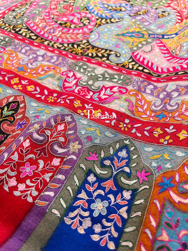 Pashtush Womens Pashmina Shawl, Handmade Kalamkari, Multicoloured