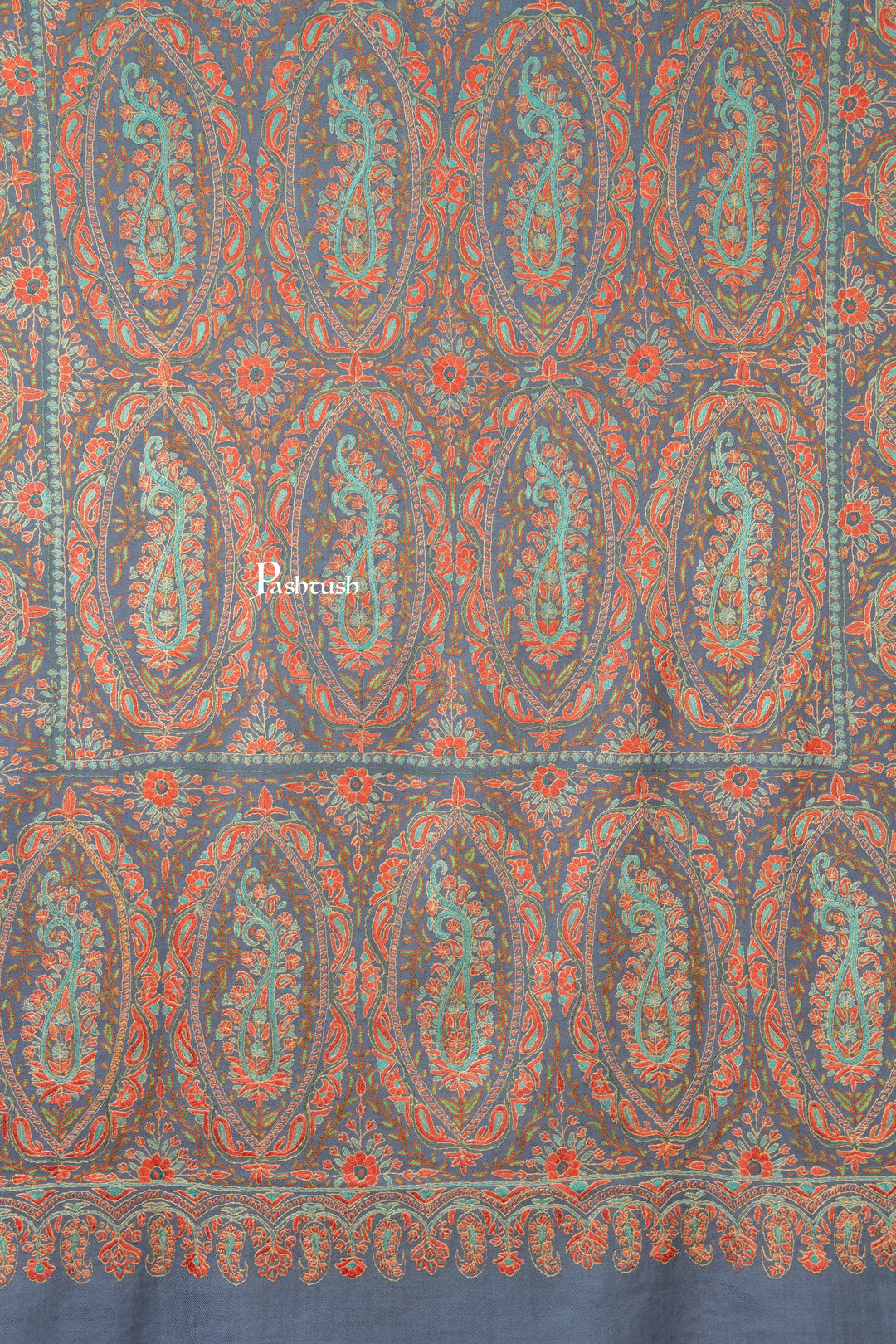 Pashtush Womens Pure Pashmina Shawl, Muted Blue