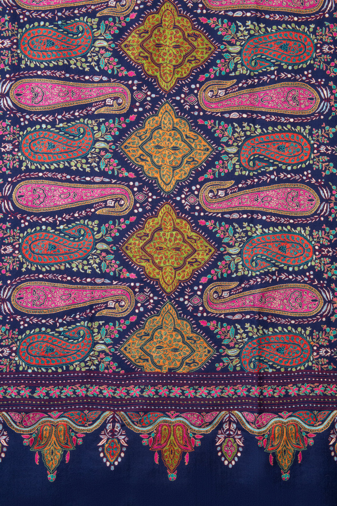 Pashtush Womens Pure Pashmina Shawl, Navy Blue