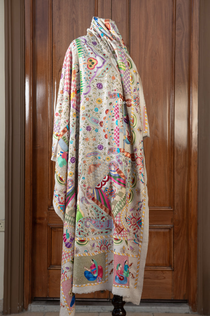 Pashtush Mens Pure Pashmina Shawl, Multicolour
