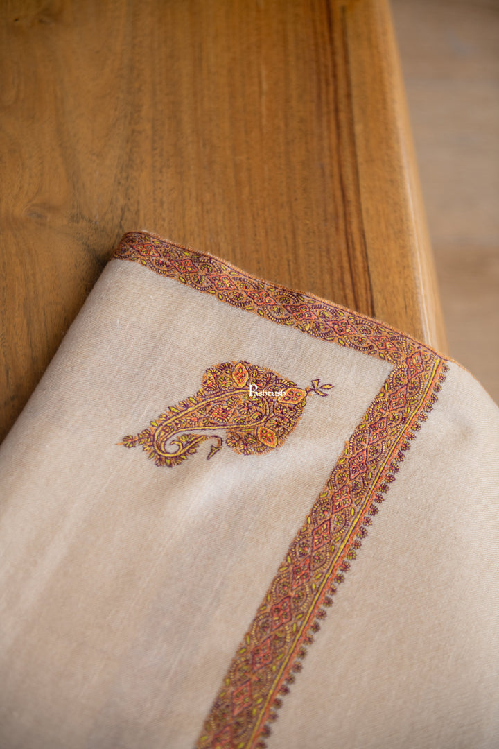 Pashtush Mens Pure Pashmina Shawl, Beige