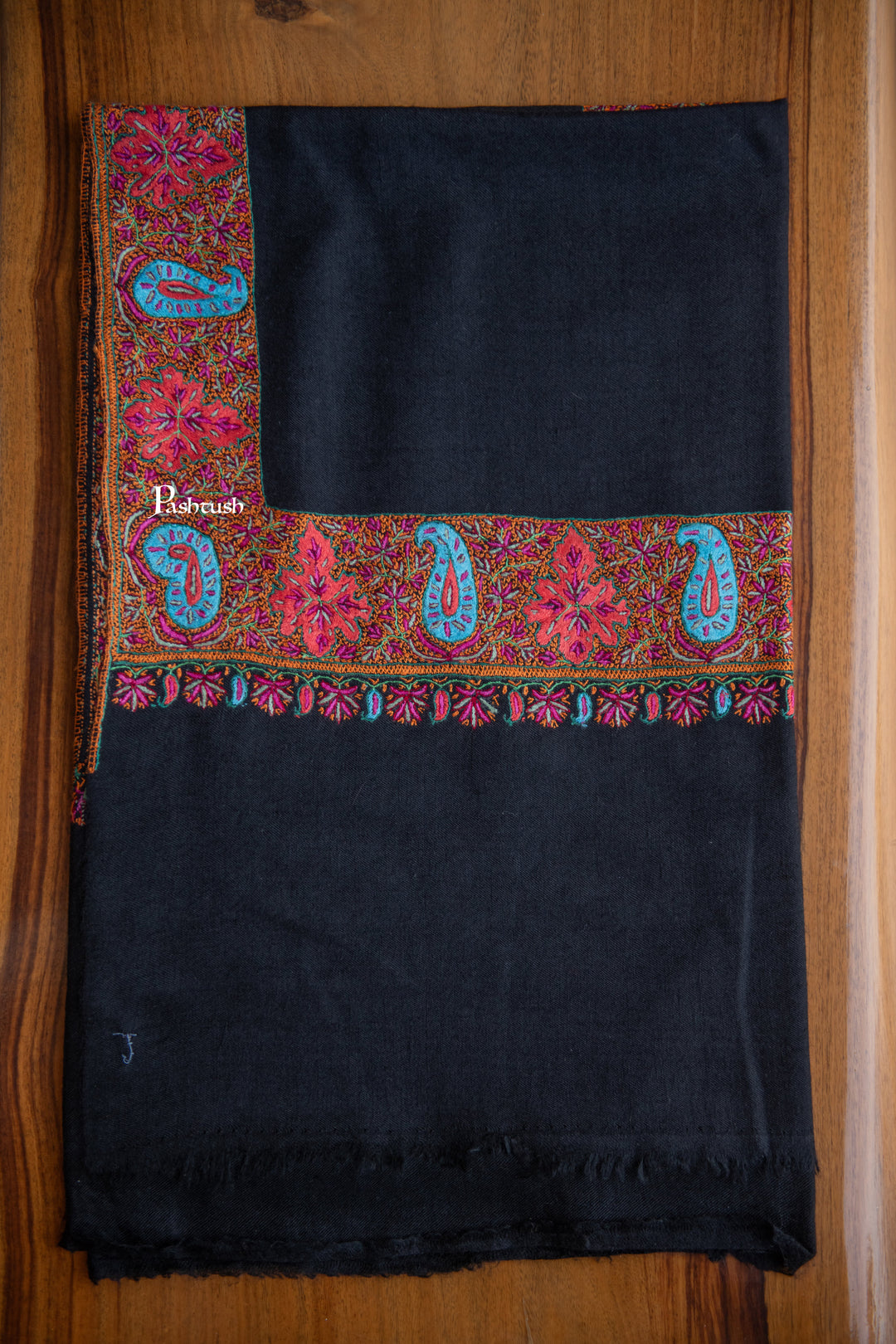 Pashtush Womens Pure Pashmina Shawl, Black
