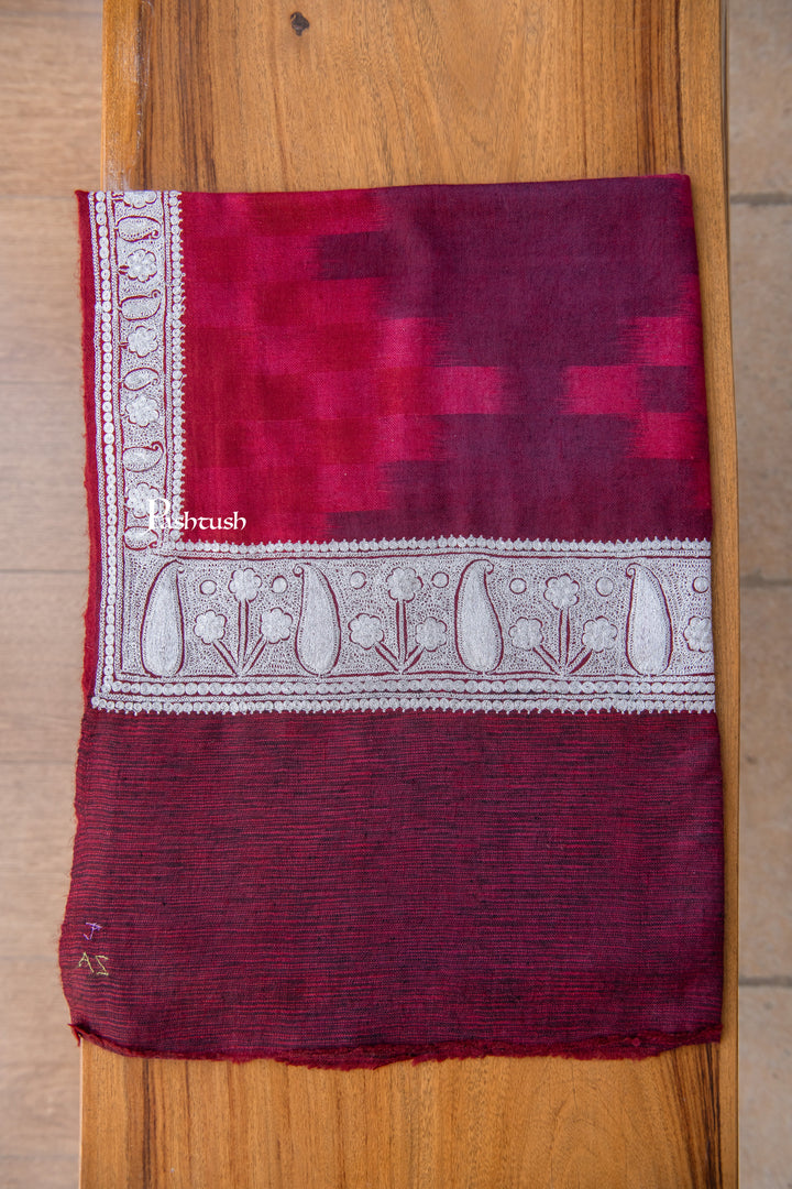 Pashtush Womens Pure Pashmina Shawl, Maroon
