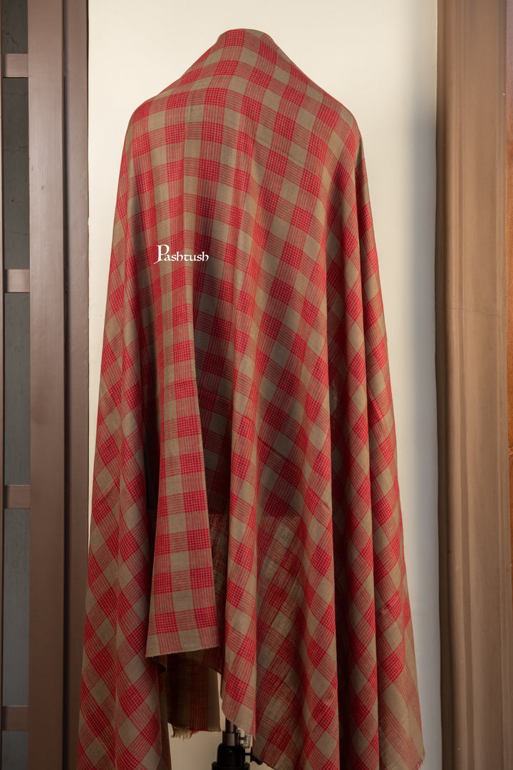 Pashtush Mens Pure Pashmina Shawl, Maroon