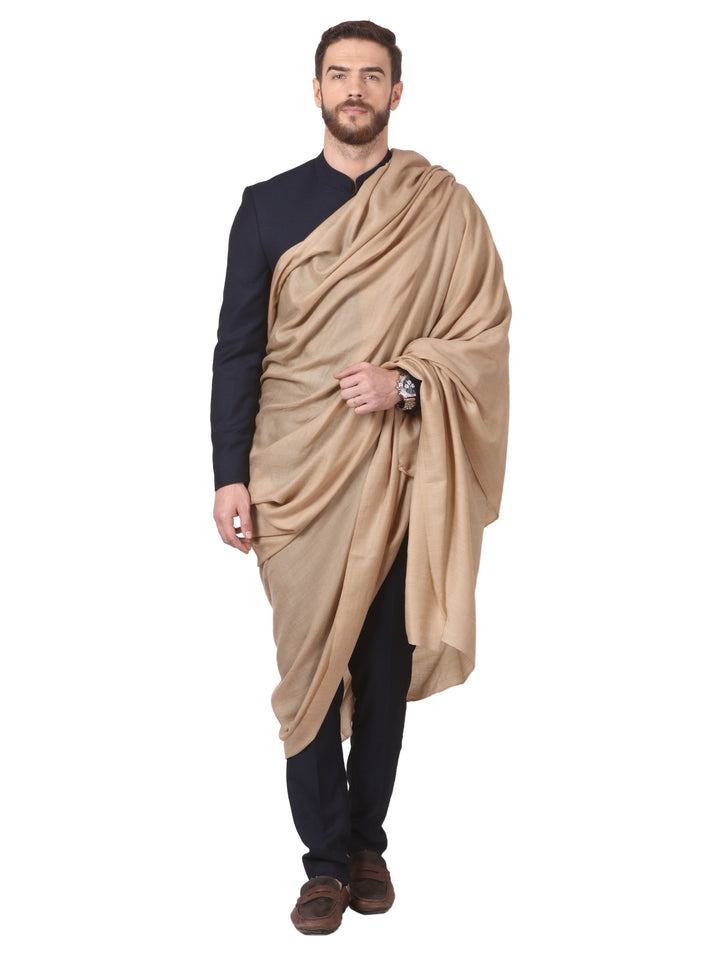 Pashtush His and Her Gift Set of 100% Pure Wool Shawls, Beige and Multicolour, Packaged in Keepsake Wooden Chester Gift Box