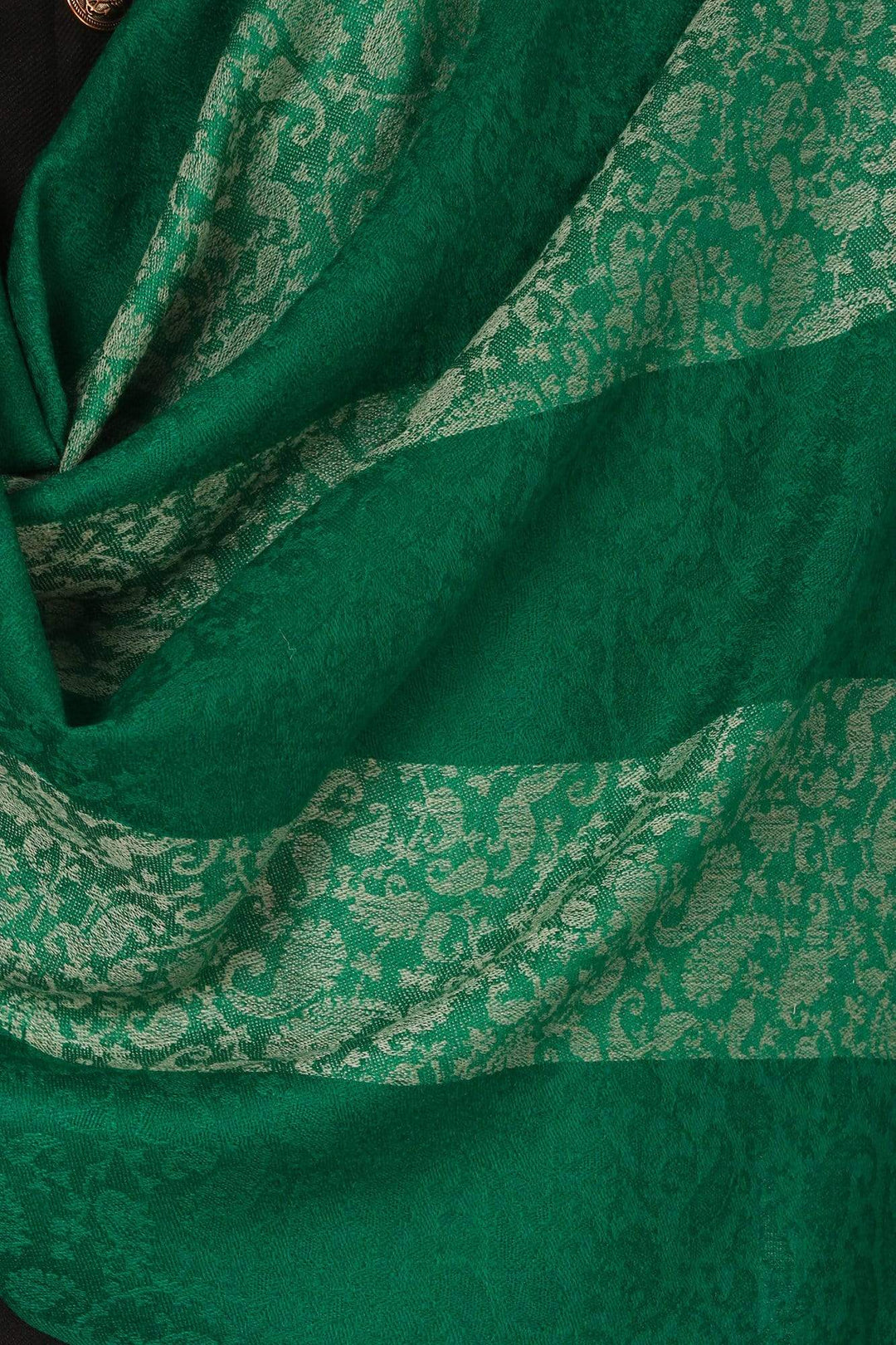 Pashtush Mens Fine Wool Reversible Muffler, Soft And Warm - Emerald Green