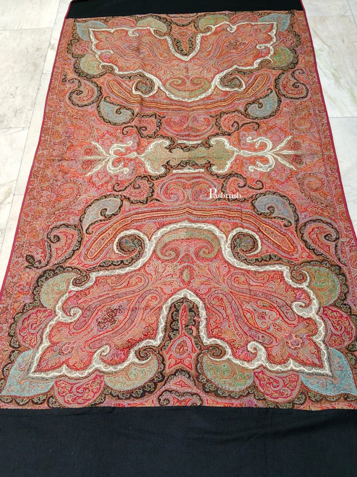 Pashtush Shawl Store Womens Shawls Pashtush Antique Pure Pashmina Shawl, Woven Kani Weave, Intricate Paisley