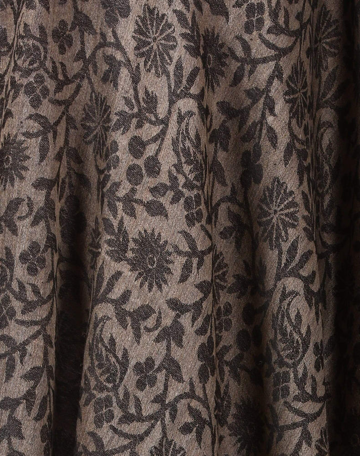 Pashtush India Stole Pashtush Fine Wool Luxury Floral Design Scarf, Pashmina handfeel Blended Stole.