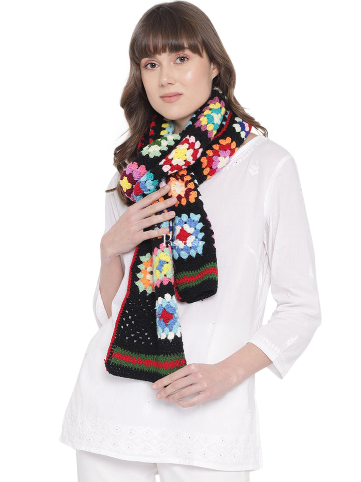 Pashtush India Womens Stoles and Scarves Scarf Pashtush Handmade Womens Stole, Hand Knitted, Checkered Scarf ( Alchemy Collection ), Multicoloured