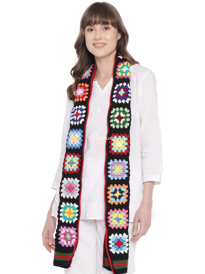 Pashtush India Womens Stoles and Scarves Scarf Pashtush Handmade Womens Stole, Hand Knitted, Checkered Scarf ( Alchemy Collection ), Multicoloured