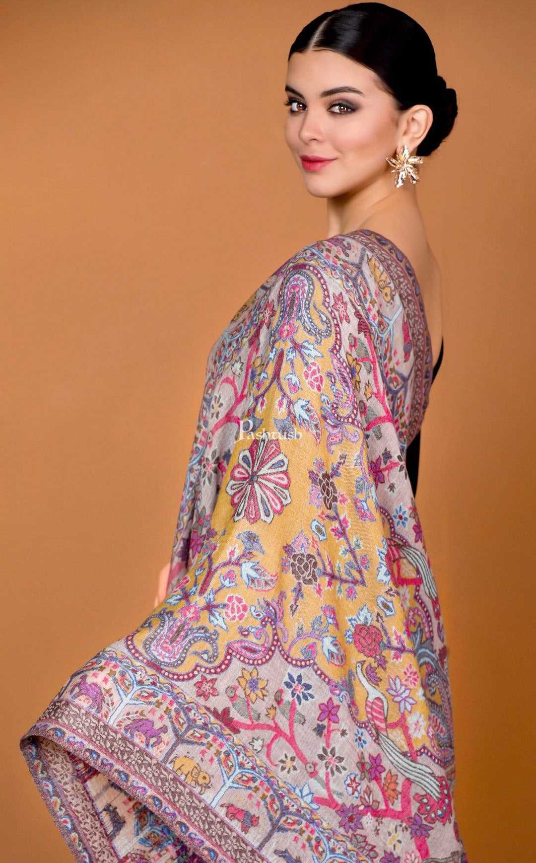 Pashtush Shawl Store Stole Pashtush Heritage Collection, Woven Wool Cashmere, Shikaardar Scarf, Extra soft