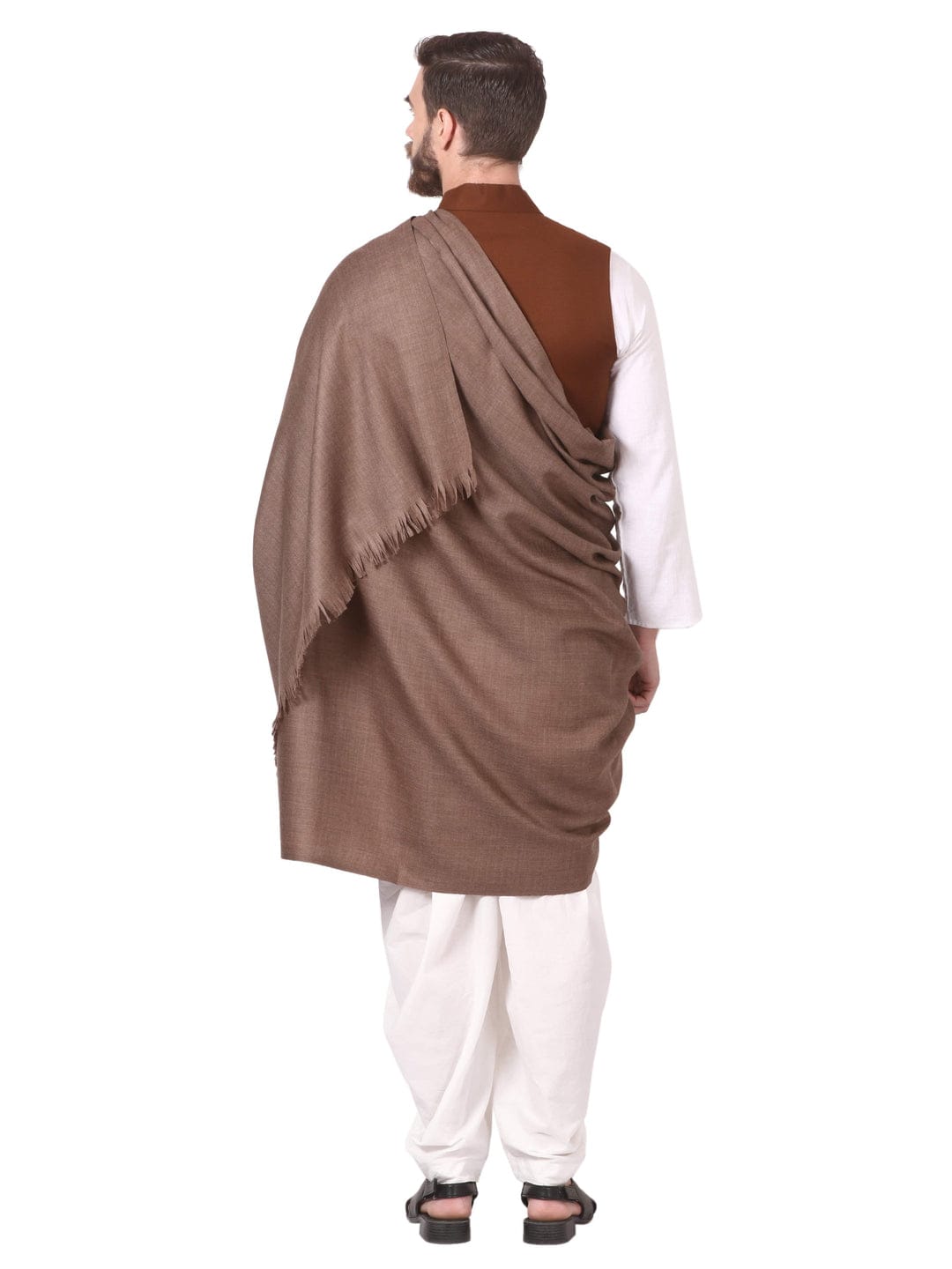 Pashtush India Gift Pack Pashtush His and Her Gift Set of 100% Pure Wool Shawls, Beige and Amber Red, Packaged in Keepsake Wooden Chester Gift Box