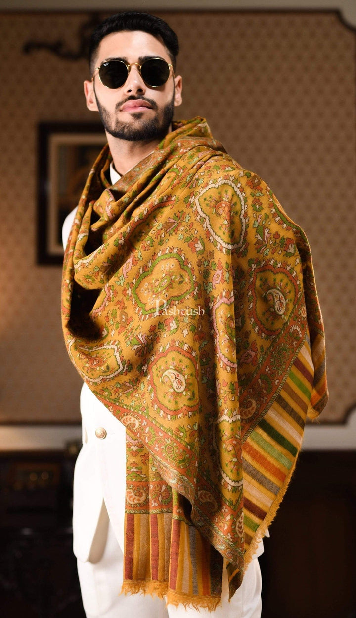 Pashtush India Gift Pack Pashtush His and Her Gift Set of 100% Pure Wool Stoles,Multicoloured, Packaged in Keepsake Wooden Chester Gift Box
