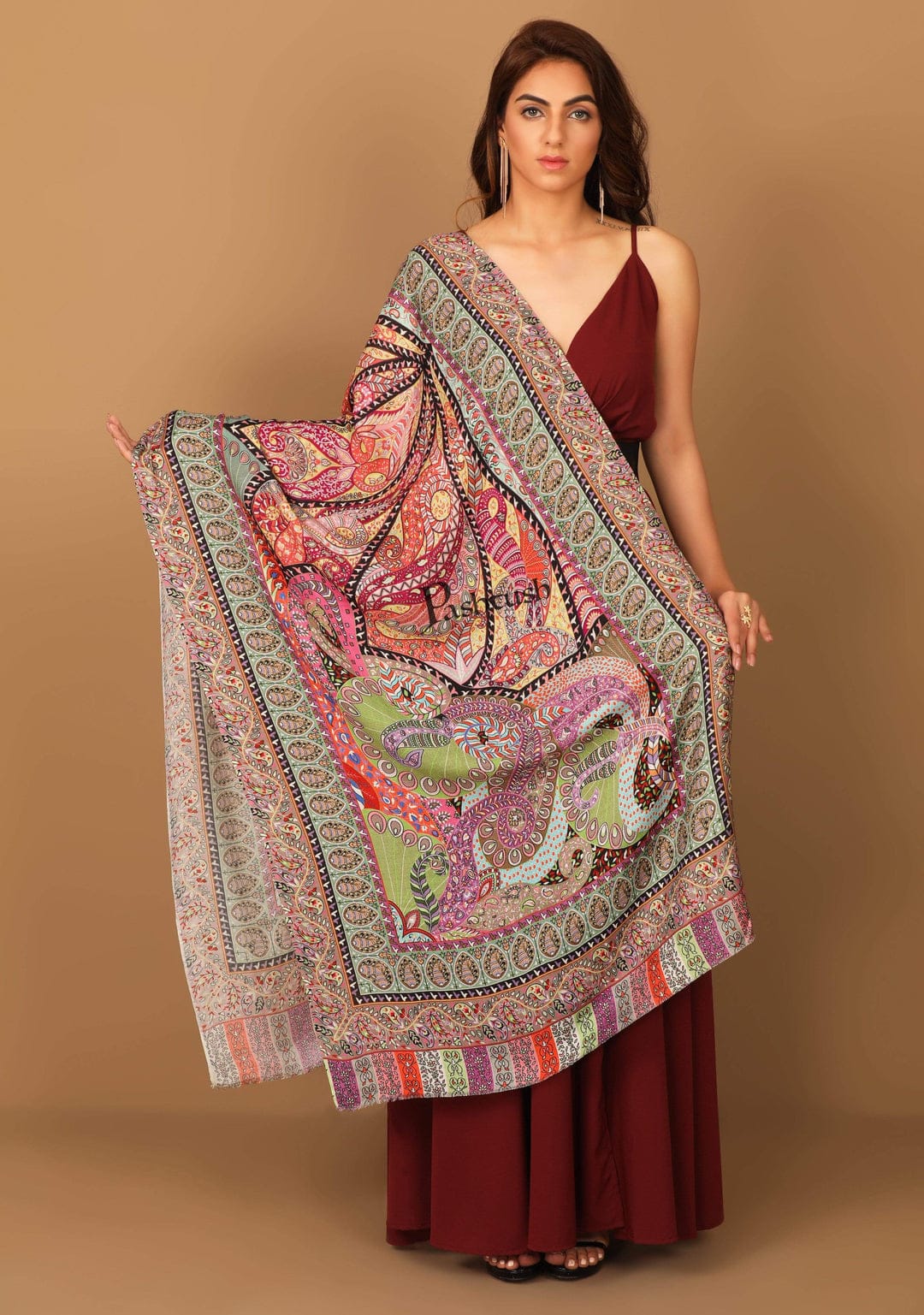 Pashtush India Gift Pack Pashtush His and Her Gift Set of Bamboo Stoles, Multicoloured, Packaged in Keepsake Wooden Chester Gift Box