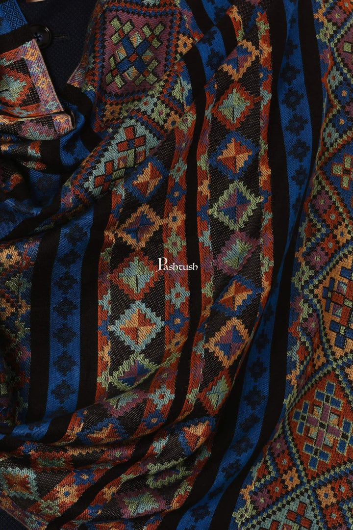 Pashtush India Gift Pack Pashtush His And Her Gift Set Of Bamboo Weave Stoles With Premium Gift Box Packaging, Blue and Red