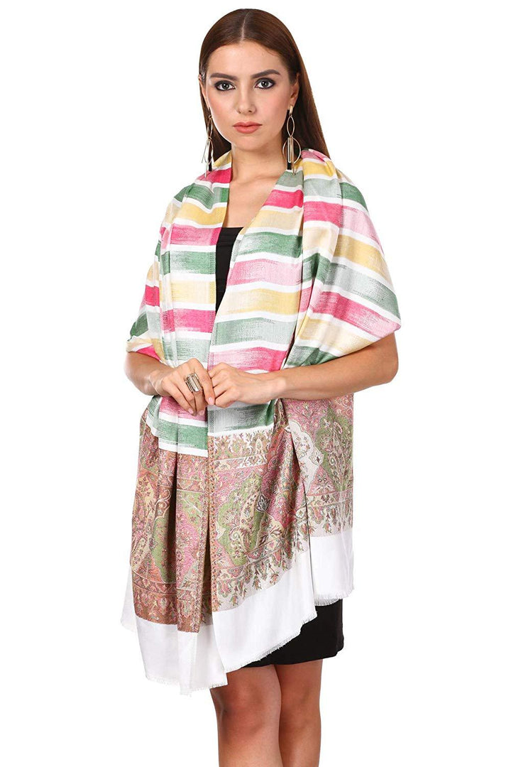 Pashtush India Gift Pack Pashtush His And Her Gift Set Of Bamboo Woven Stoles With Premium Gift Box Packaging, Multi color