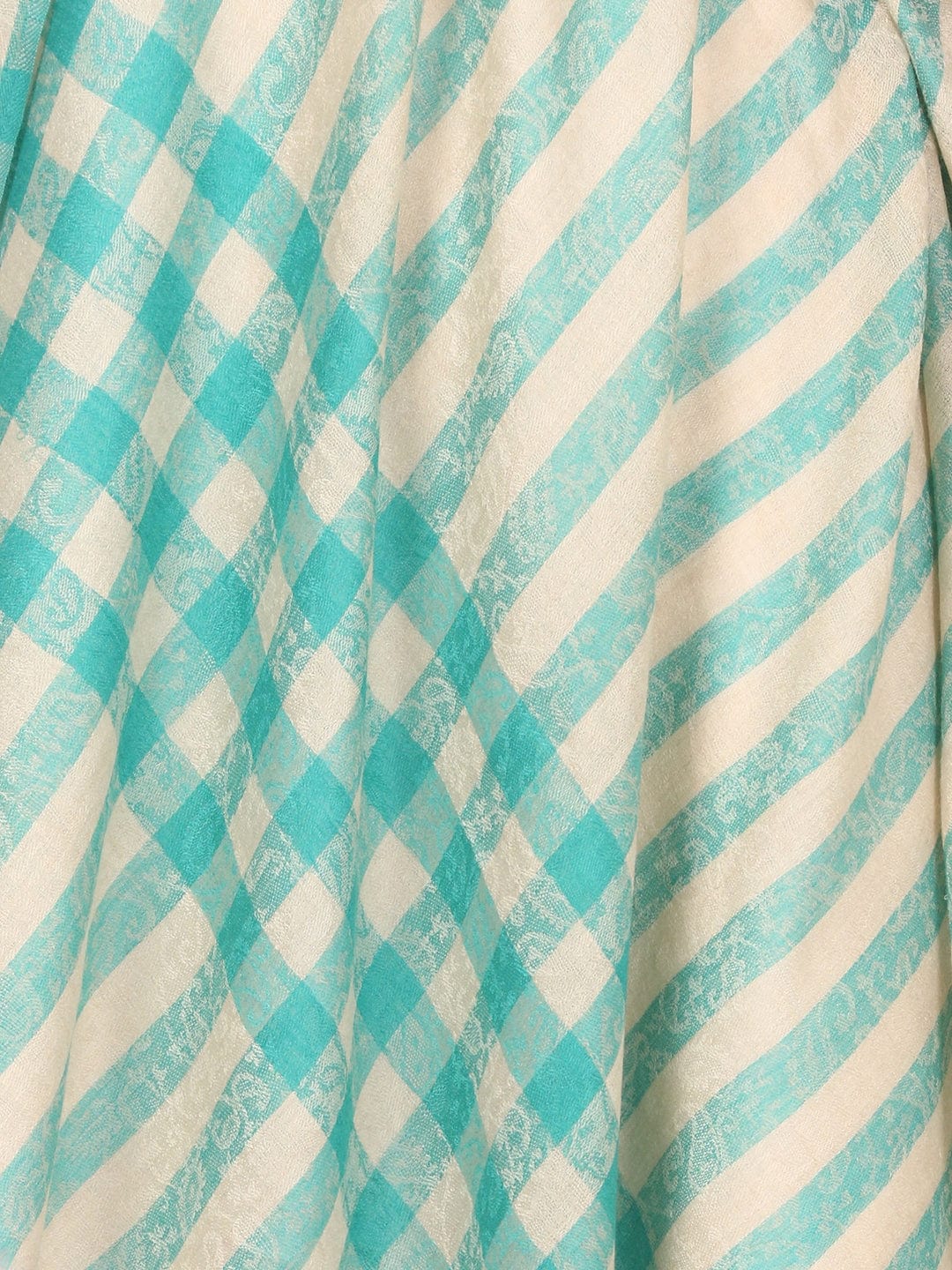 Pashtush India Gift Pack Pashtush His And Her Gift Set Of Check-Stripe Stoles With Premium Gift Box Packaging, Black and Sea Green