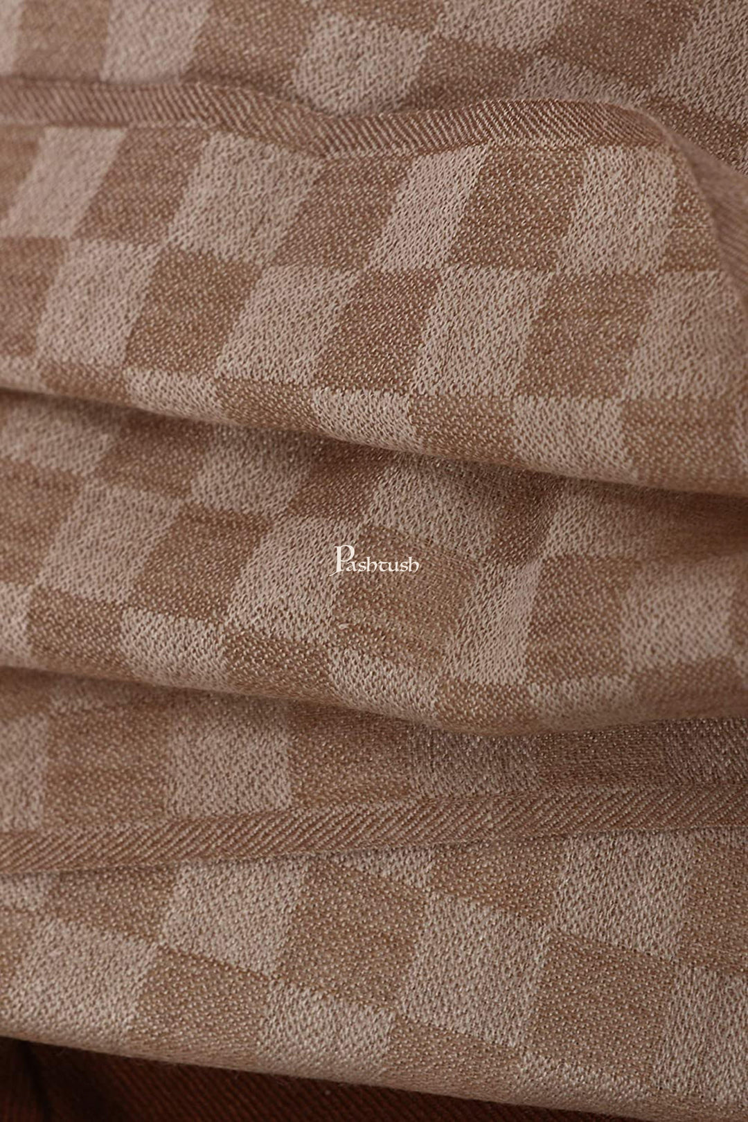 Pashtush India Gift Pack Pashtush His And Her Gift Set Of Checkered And Bamboo Printed Stoles With Premium Gift Box Packaging, Taupe And Multicolor