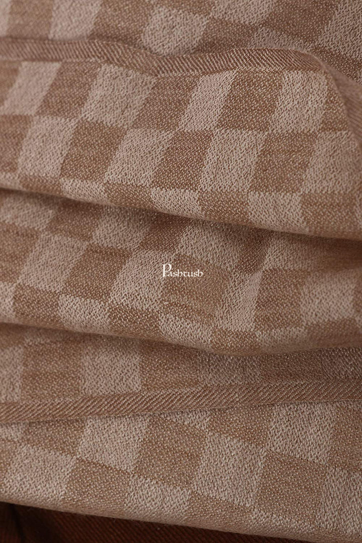 Pashtush India Gift Pack Pashtush His And Her Gift Set Of Checkered And Bamboo Printed Stoles With Premium Gift Box Packaging, Taupe And Multicolor
