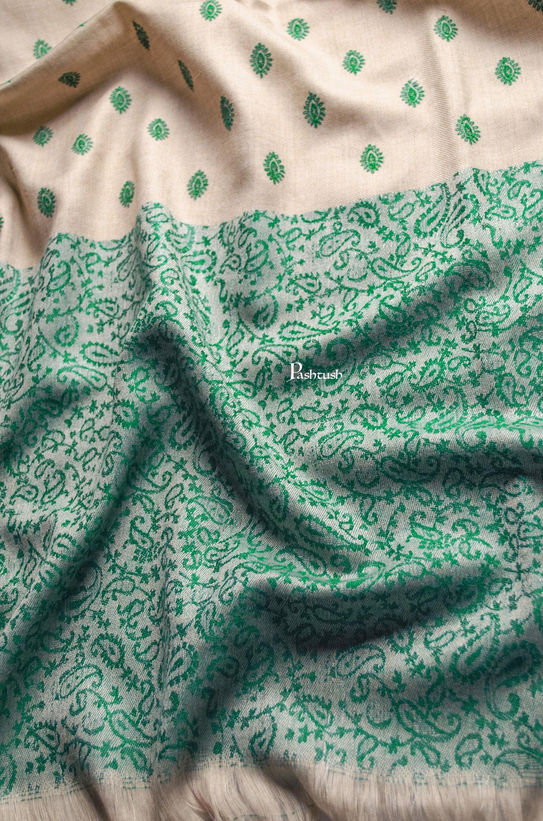 Pashtush India Gift Pack Pashtush His And Her Gift Set Of Embroidery Stole And Shawl With Premium Gift Box Packaging, Green and Espresso