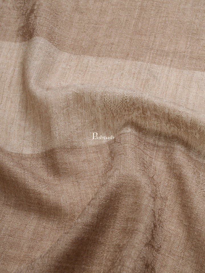 Pashtush India Gift Pack Pashtush His And Her Gift Set Of Extra Fine Wool Stole And Embroidery Shawl With Premium Gift Box Packaging, Beige and Pink