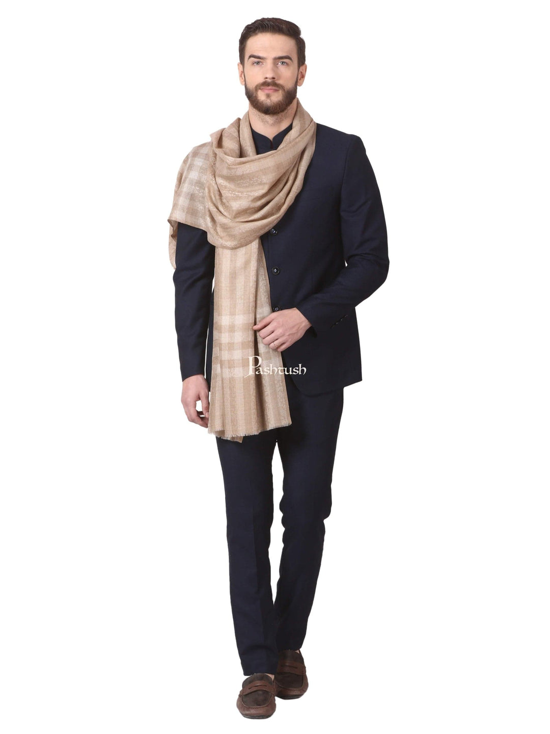 Pashtush India Gift Pack Pashtush His And Her Gift Set of Fine Wool Mens Stole and Womens Bamboo Stole