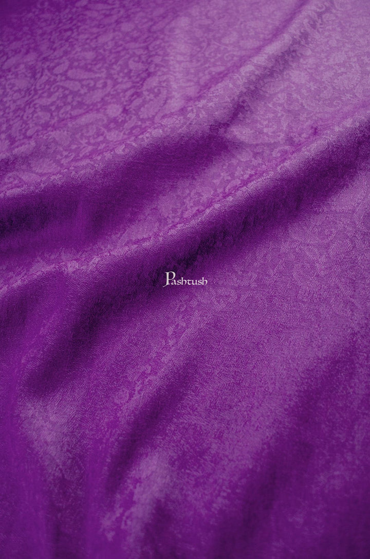 Pashtush India Gift Pack Pashtush His And Her Gift Set Of Fine Wool Self Stole and Bamboo Stole With Premium Gift Box Packaging, Purple and Multicolour