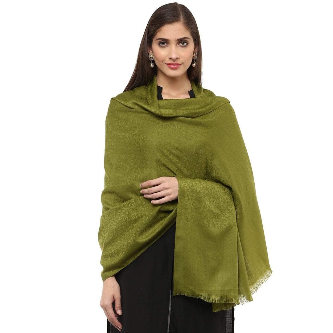 Pashtush India Gift Pack Pashtush His And Her Gift Set of Fine Wool Shawls, Premium Gift Box Packaging, Beige and Green