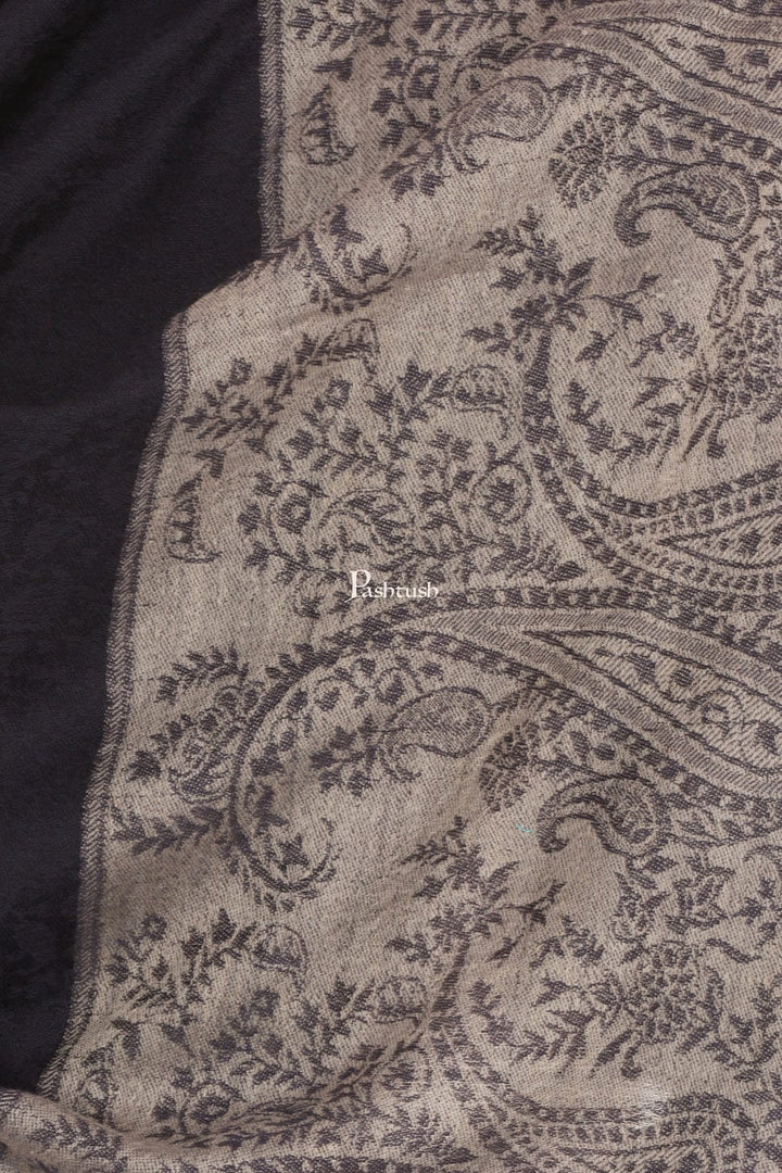 Pashtush India Gift Pack Pashtush His And Her Gift Set of Fine Wool Stoles, Premium Gift Box Packaging, Black and Beige