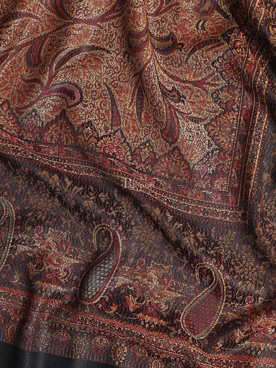 Pashtush India Gift Pack Pashtush His And Her Gift Set of Jamawar Mens Stole and Womens Shawl, Premium Gift Box Packaging, Black and Coffee