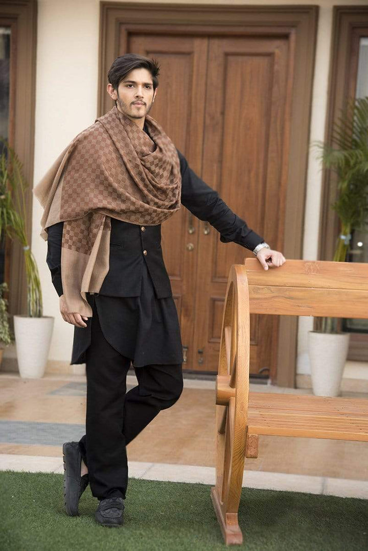 Pashtush India Gift Pack Pashtush His And Her Gift Set of Mens Fine Reversible Stole and Womens Extra Fine Wool Shawl, Premium Gift Box Packaging, Coffee and Taupe