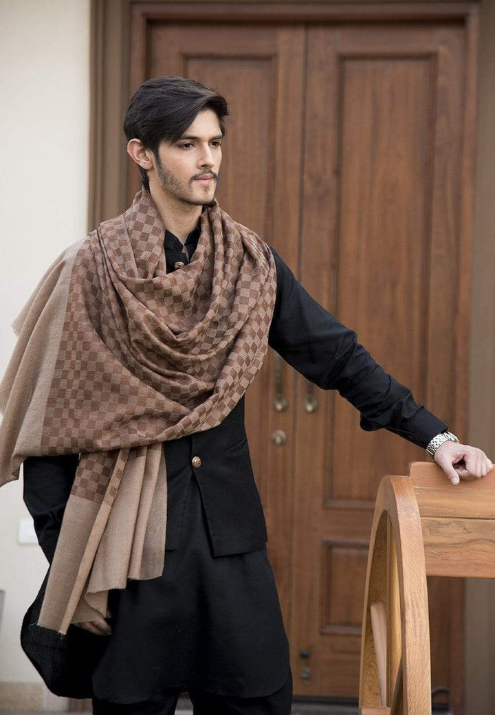Pashtush India Gift Pack Pashtush His And Her Gift Set of Mens Fine Reversible Stole and Womens Extra Fine Wool Shawl, Premium Gift Box Packaging, Coffee and Taupe