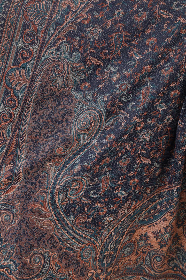 Pashtush India Gift Pack Pashtush His And Her Gift Set of Mens Fine Wool Stole and Womens Jamawar Shawl, Premium Gift Box Packaging, Taupe and Blue