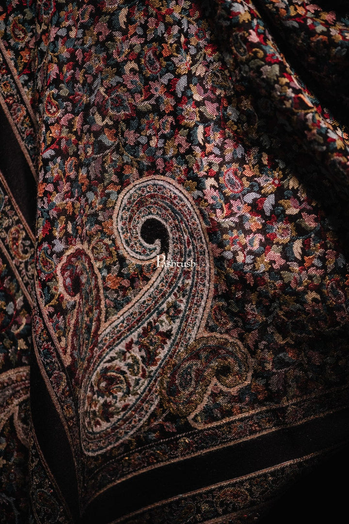 Pashtush India Gift Pack Pashtush His And Her Gift Set of Mens Stole and Womens Shawl, Premium Gift Box Packaging, Black