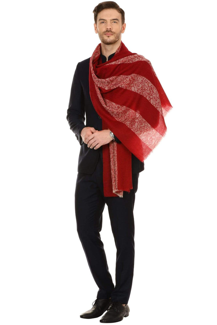 Pashtush India Gift Pack Pashtush His And Her Gift Set Of Reversible Stripe design Stoles With Premium Gift Box Packaging, Maroon and Mustard
