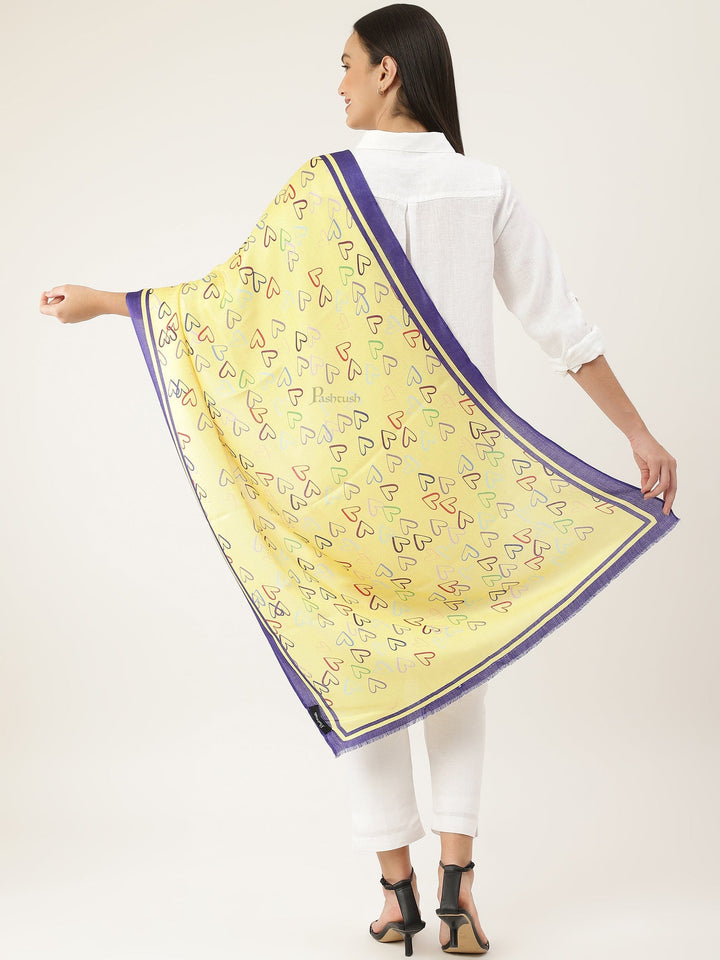 Pashtush India Gift Pack Pashtush His And Her Gift Set Of Self and Bamboo Printed Stoles With Premium Gift Box Packaging, Navy Blue and Multi color