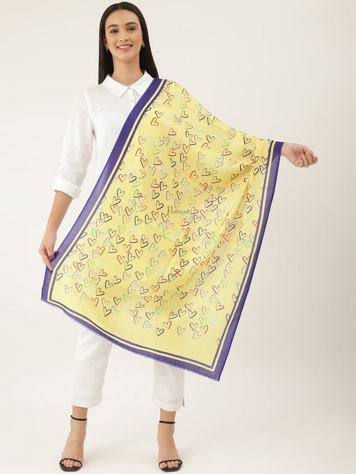 Pashtush India Gift Pack Pashtush His And Her Gift Set Of Self and Bamboo Printed Stoles With Premium Gift Box Packaging, Navy Blue and Multi color