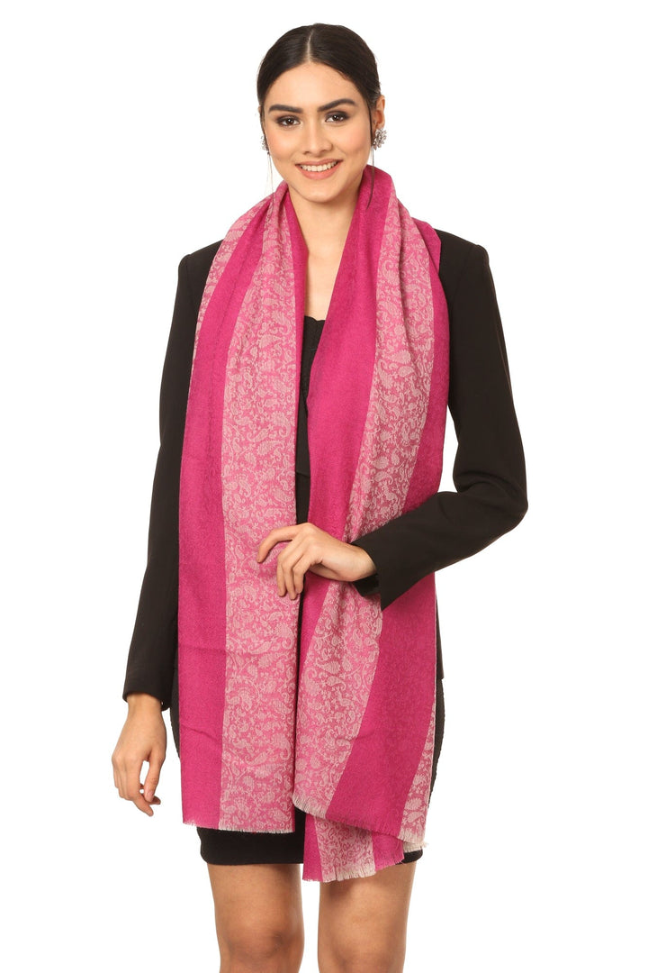 Pashtush India Gift Pack Pashtush His And Her Gift Set Of Striped Design Stoles With Premium Gift Box Packaging, Navy Blue and Pink