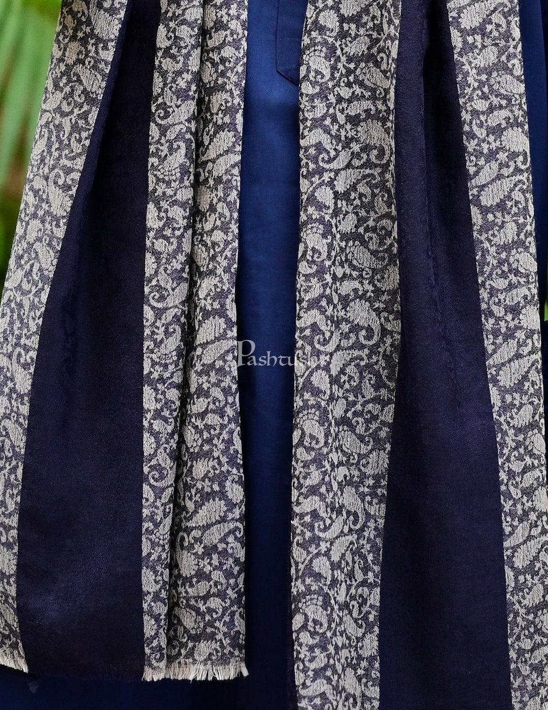 Pashtush India Gift Pack Pashtush His And Her Gift Set Of Striped Design Stoles With Premium Gift Box Packaging, Navy Blue and Pink