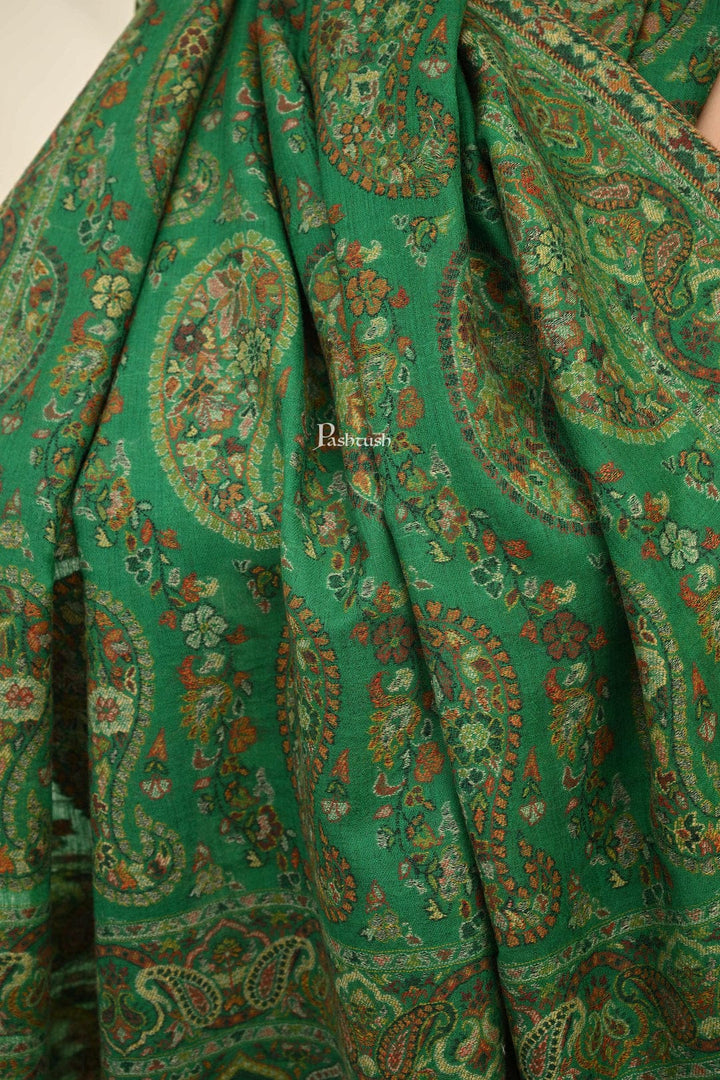 Pashtush India Gift Pack Pashtush His And Her Set Of 100% Pure Wool Shawls, Premium Gift Box Packaging, Taupe and Green