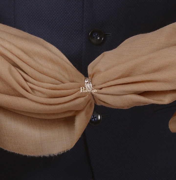 Pashtush India Gift Pack Pashtush His And Her Set Of 100% Pure Wool Shawls, Premium Gift Box Packaging, Taupe and Rose