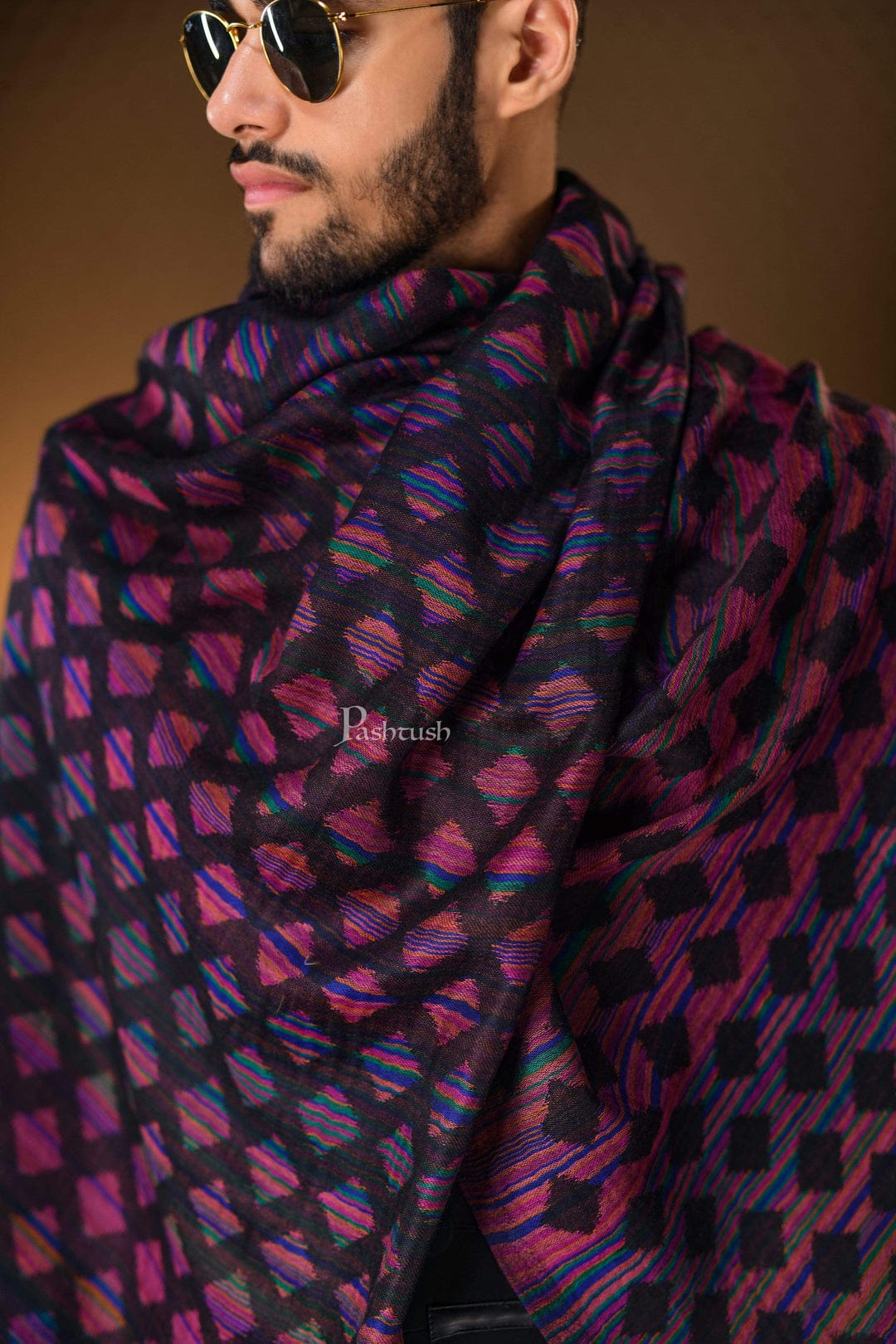 Pashtush India Gift Pack Pashtush His And Her Set Of 100% Pure Wool Stoles, Premium Gift Box Packaging, Multicoloured