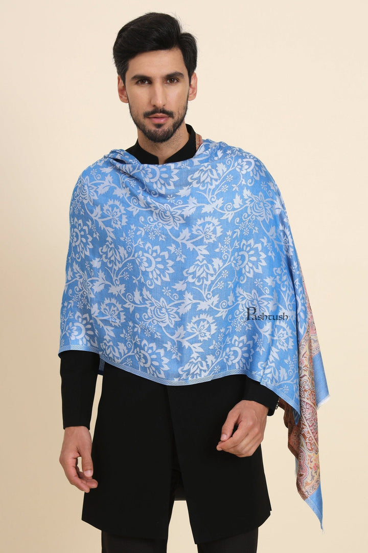 Pashtush India Gift Pack Pashtush His And Her Set Of Bamboo Stole With Premium Gift Box Packaging, Blue and Pink