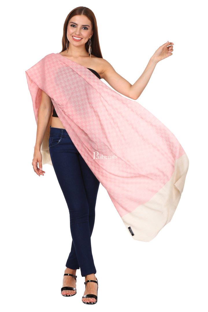 Pashtush India Gift Pack Pashtush His And Her Set Of Checkered Stoles With Premium Gift Box Packaging, Black And Powder Pink