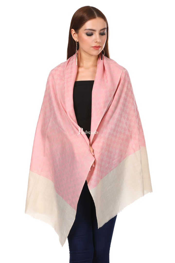 Pashtush India Gift Pack Pashtush His And Her Set Of Checkered Stoles With Premium Gift Box Packaging, Black And Powder Pink