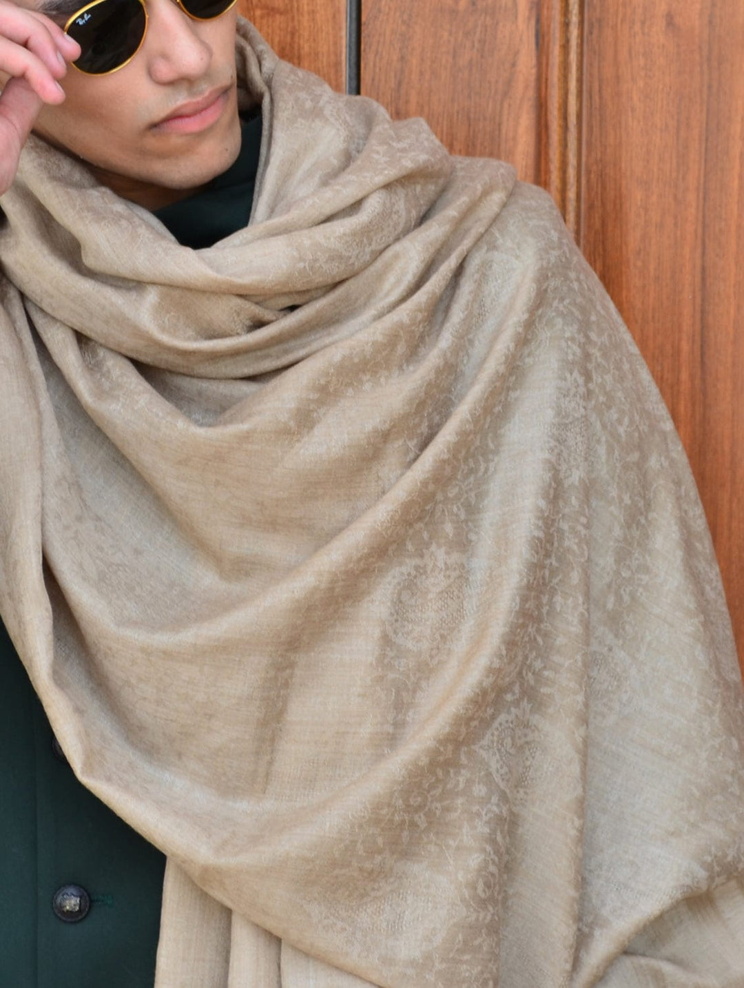 Pashtush India Gift Pack Pashtush His and Her set of Fine Wool, Shawls, With Premium Gift Box, Beige and Crimson