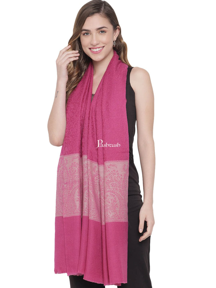 Pashtush India Gift Pack Pashtush His And Her Set Of Fine Wool Stoles, Premium Gift Box Packaging, Beige and Pink